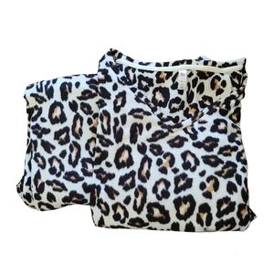 So Leopard Print Cozy Pajama Set Women Large